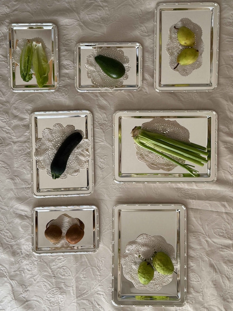 Small Rectangular Château Silver-Plated Tray