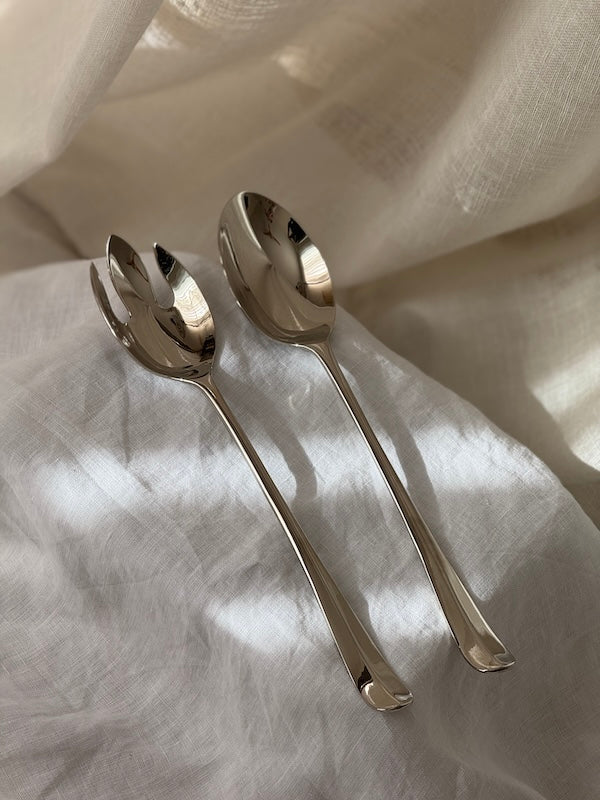 Montpellier Nickel-Plated Salad Serving Spoons Set