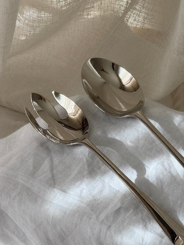 Montpellier Nickel-Plated Salad Serving Spoons Set