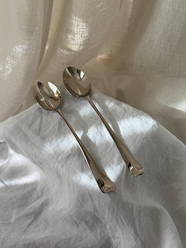 Montpellier Nickel-Plated Salad Serving Spoons Set