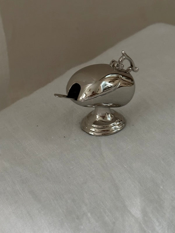 Bordeaux Nickel-Plated Small Sugar Bowl with Spoon
