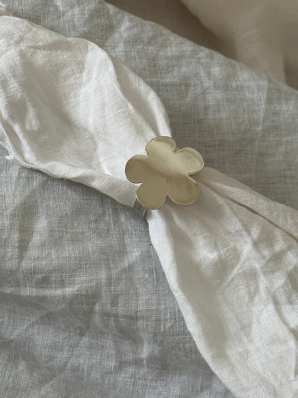 Fleur Set of 6 Nickel-Plated Napkin Rings