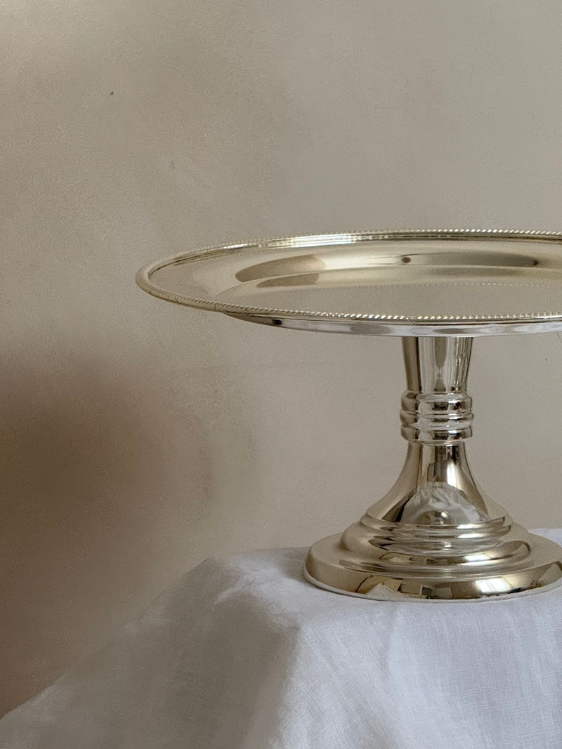 Small Round Umbria Silver-Plated Stand Tray