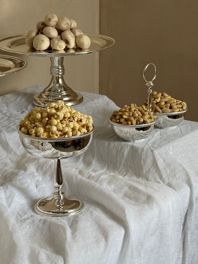 Umbria Large Silver-Plated Serving Goblet with Delicate Embellishments