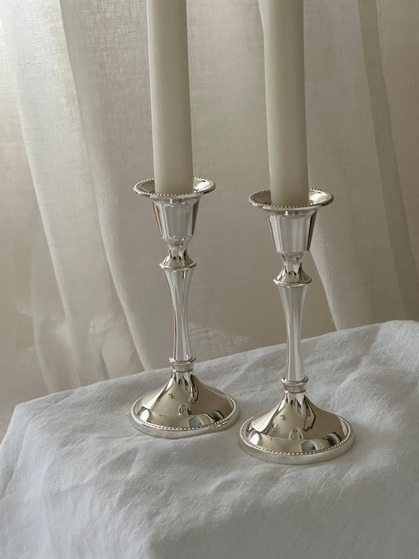 Saint-Raphaël Set of Small Silver-Plated Candlesticks