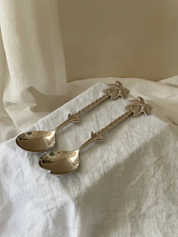 Palmier Salad Serving Set – Nickel Plated