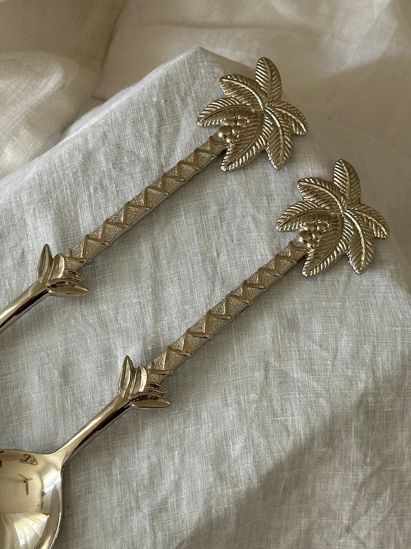 Palmier Salad Serving Set – Nickel Plated