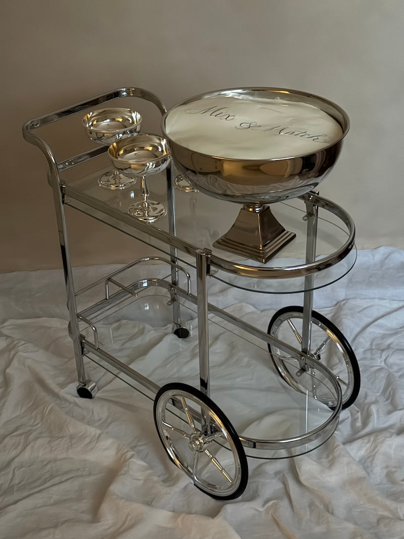 Saint Tropez Nickel-Plated Bar Cart