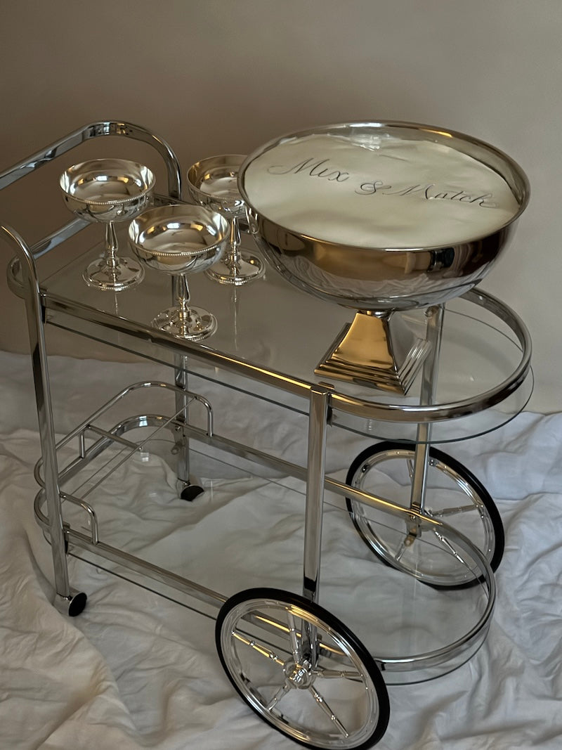 Saint Tropez Nickel-Plated Bar Cart
