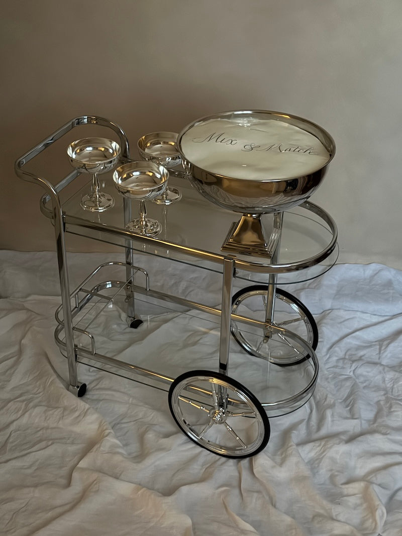 Saint Tropez Nickel-Plated Bar Cart