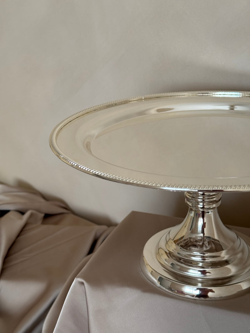 Round Umbria Silver-Plated Stand Tray