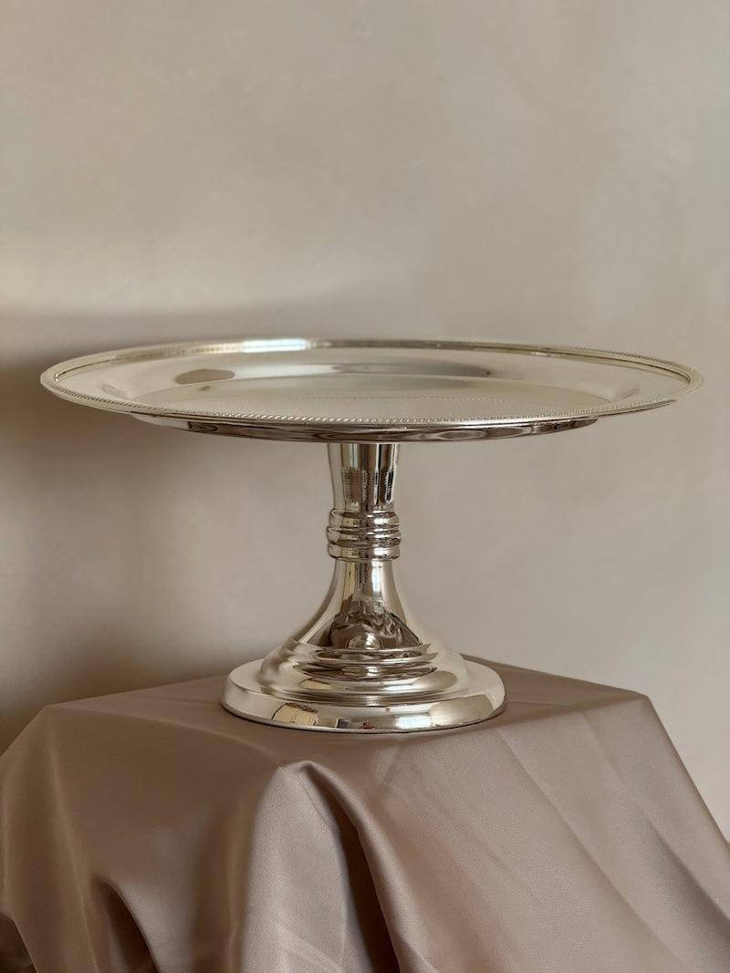 Round Umbria Silver-Plated Stand Tray