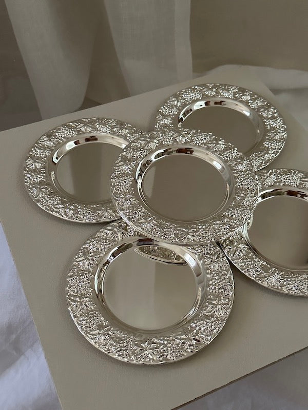 Málaga Set of 6 Silver-Plated Meze Plates with
