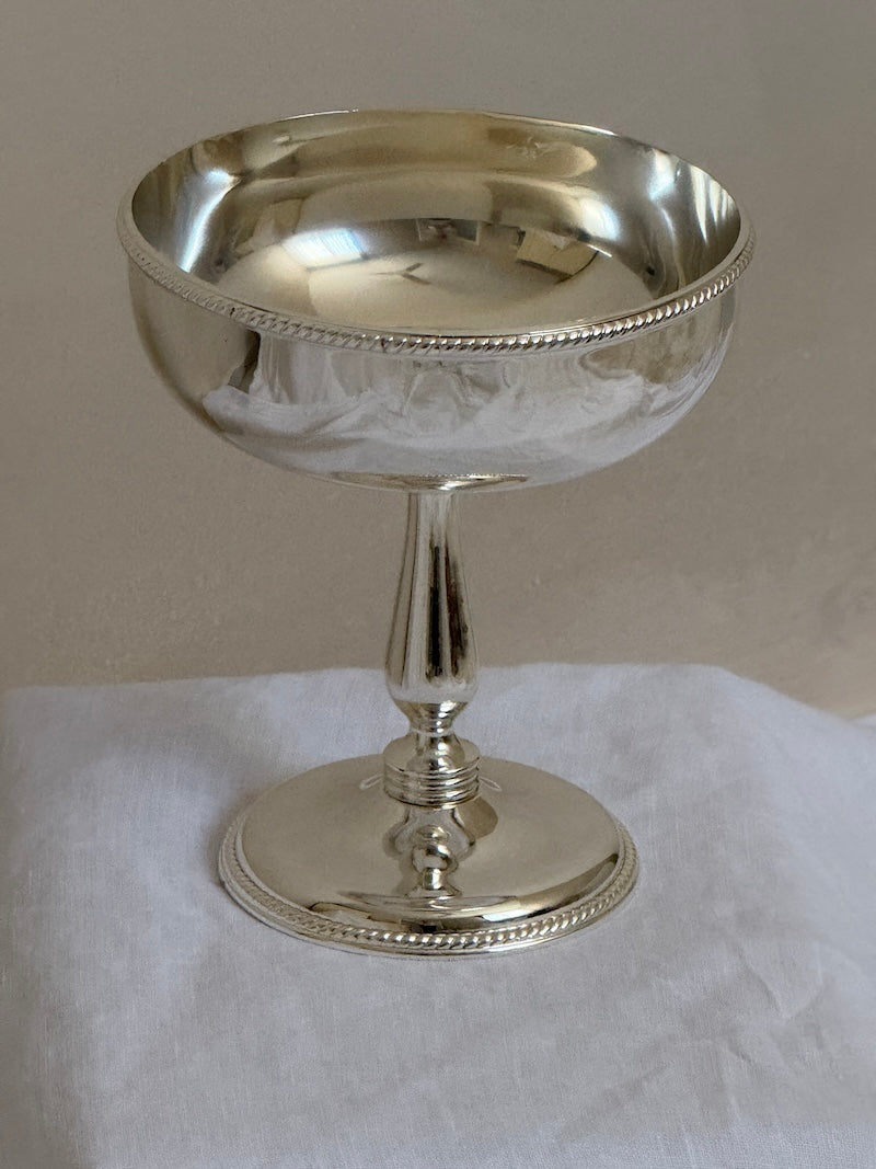 Umbria Large Silver-Plated Serving Goblet with Delicate Embellishments