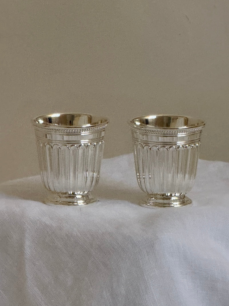 Sète Silver-Plated Striped Children’s Cups – Set of 2
