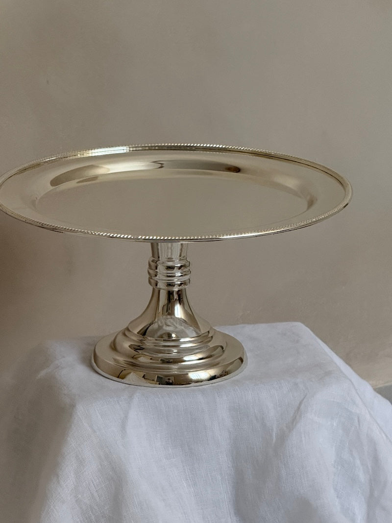 Small Round Umbria Silver-Plated Stand Tray