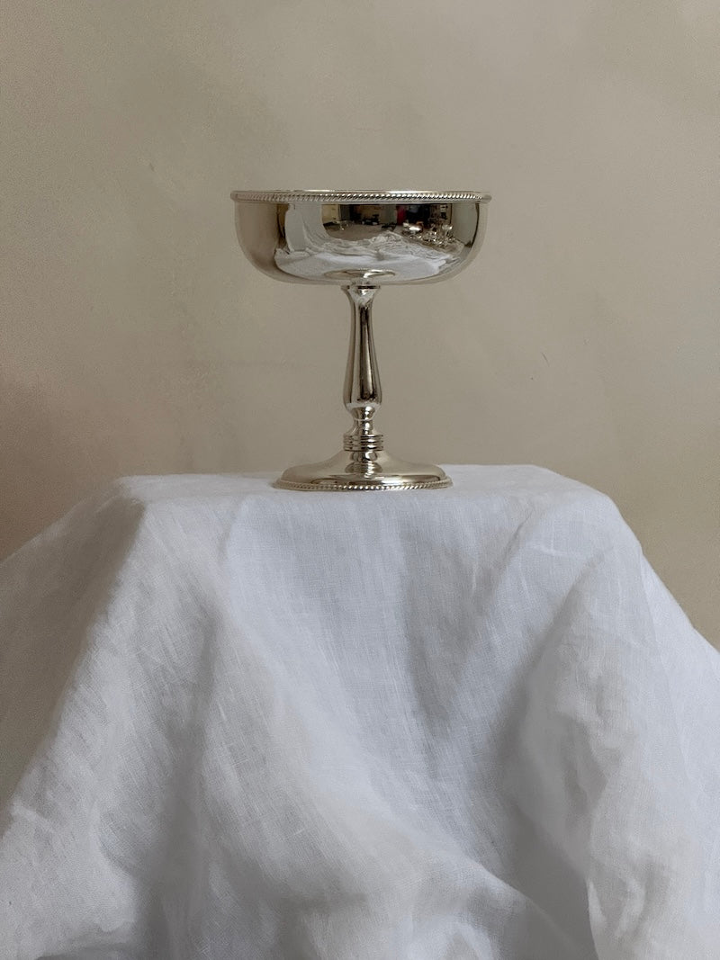 Umbria Large Silver-Plated Serving Goblet with Delicate Embellishments