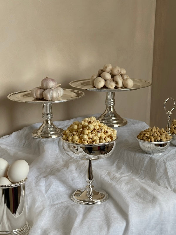 Umbria Large Silver-Plated Serving Goblet with Delicate Embellishments