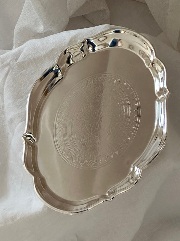 Puglia Oval Silver-Plated Tray