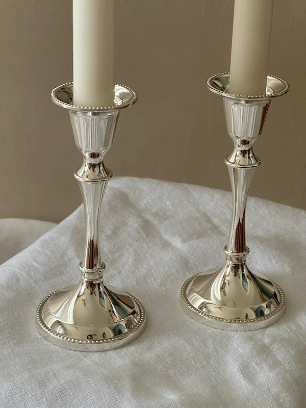 Saint-Raphaël Set of Small Silver-Plated Candlesticks