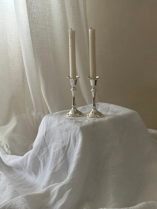 Saint-Raphaël Set of Small Silver-Plated Candlesticks