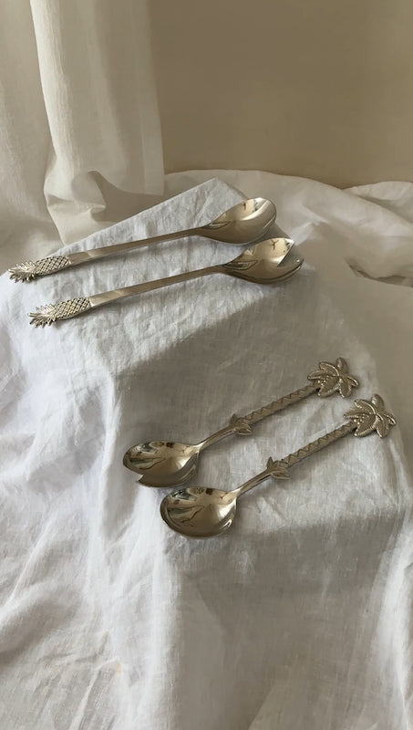 Palmier Salad Serving Set – Nickel Plated