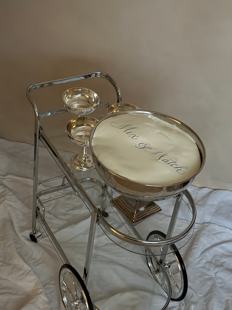 Saint Tropez Nickel-Plated Bar Cart