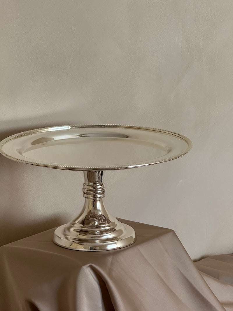 Round Umbria Silver-Plated Stand Tray